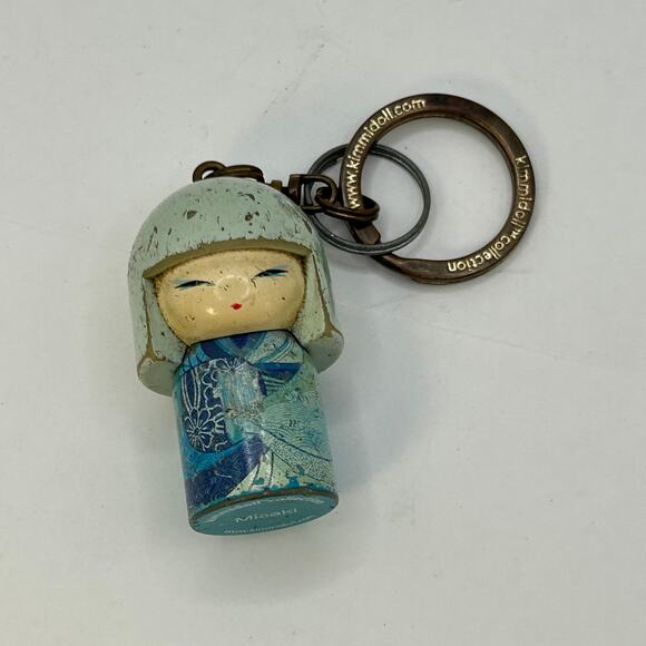 Pre-owned 2" Kimmi Doll Keychain "Misaki" Beautiful Blossom Blue Fair Condition - Picture 1 of 9